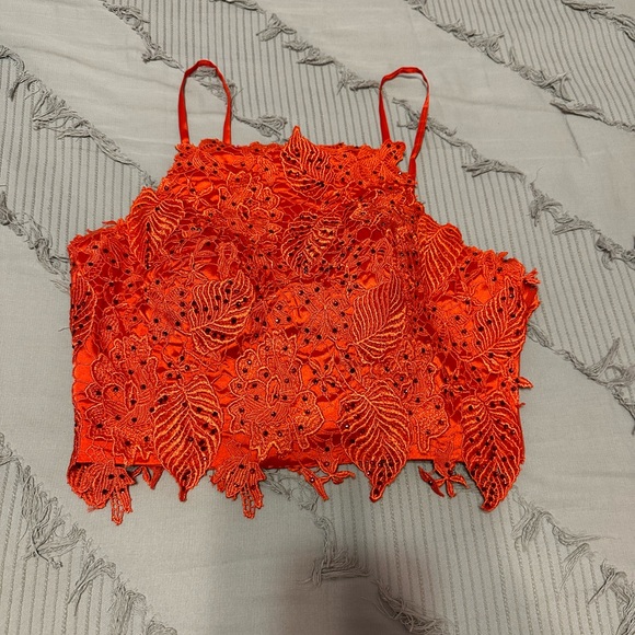 Floral 2 Piece Ball Gown Prom Dress Size 6 - Picture 2 of 9